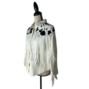 Grace and Emma G + E Howdy Rhinestone Jacket Fringe Western Size‎ M